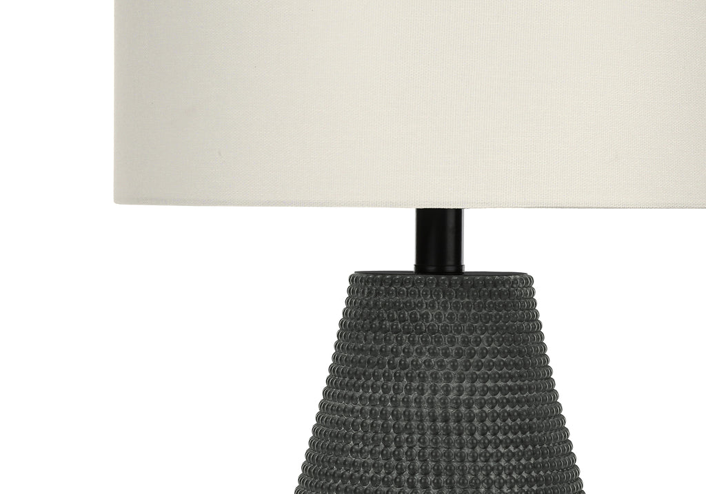 LIGHTING - 24""H TABLE LAMP BLACK RESIN / IVORY SHADE