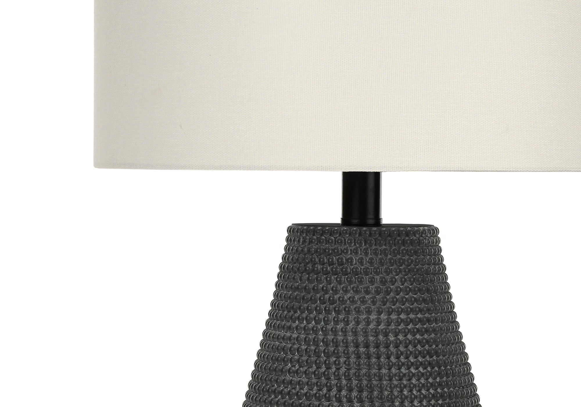 LIGHTING - 24""H TABLE LAMP BLACK RESIN / IVORY SHADE