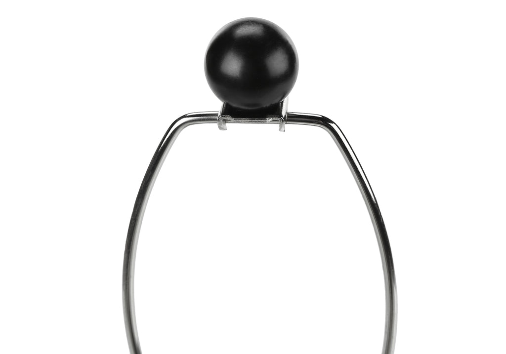 LIGHTING - 24""H TABLE LAMP BLACK RESIN / IVORY SHADE