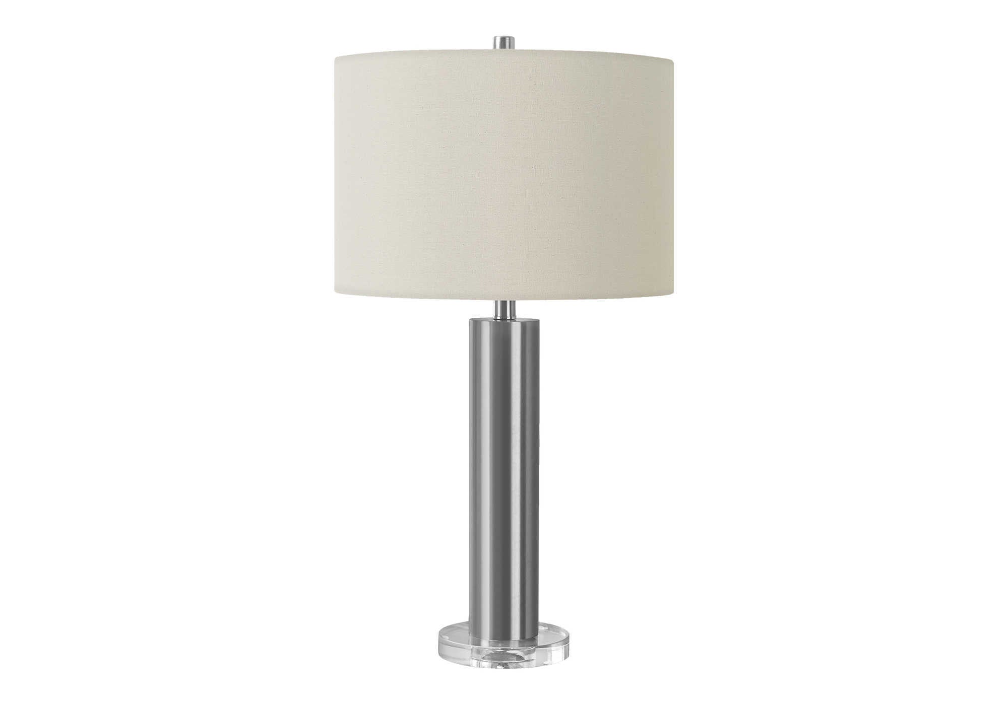 LIGHTING - 28""H TABLE LAMP NICKEL METAL / IVORY SHADE