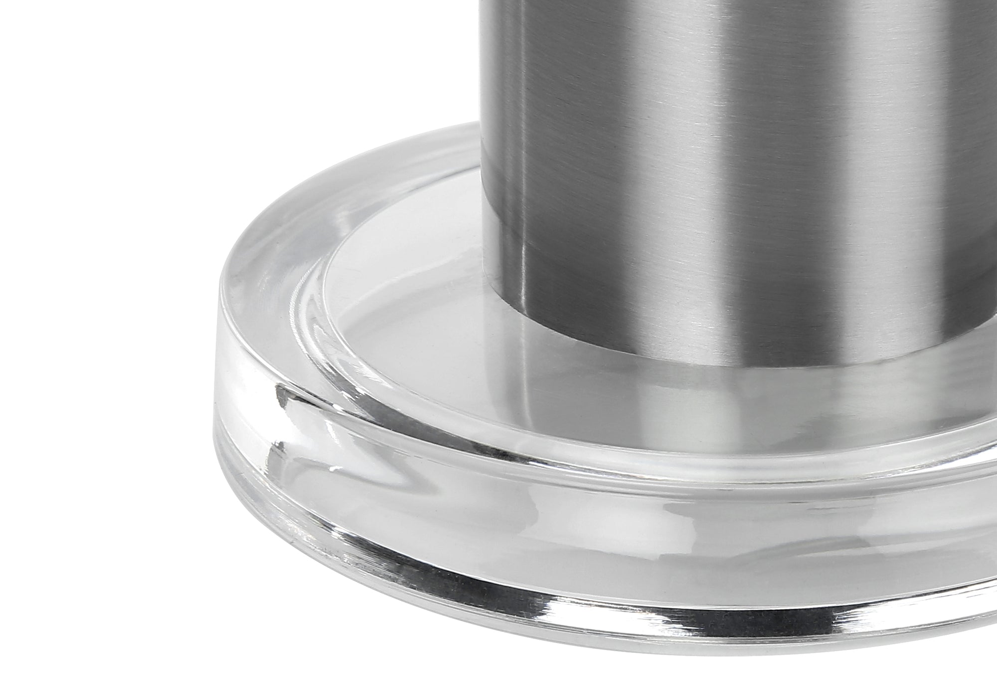 LIGHTING - 28""H TABLE LAMP NICKEL METAL / IVORY SHADE