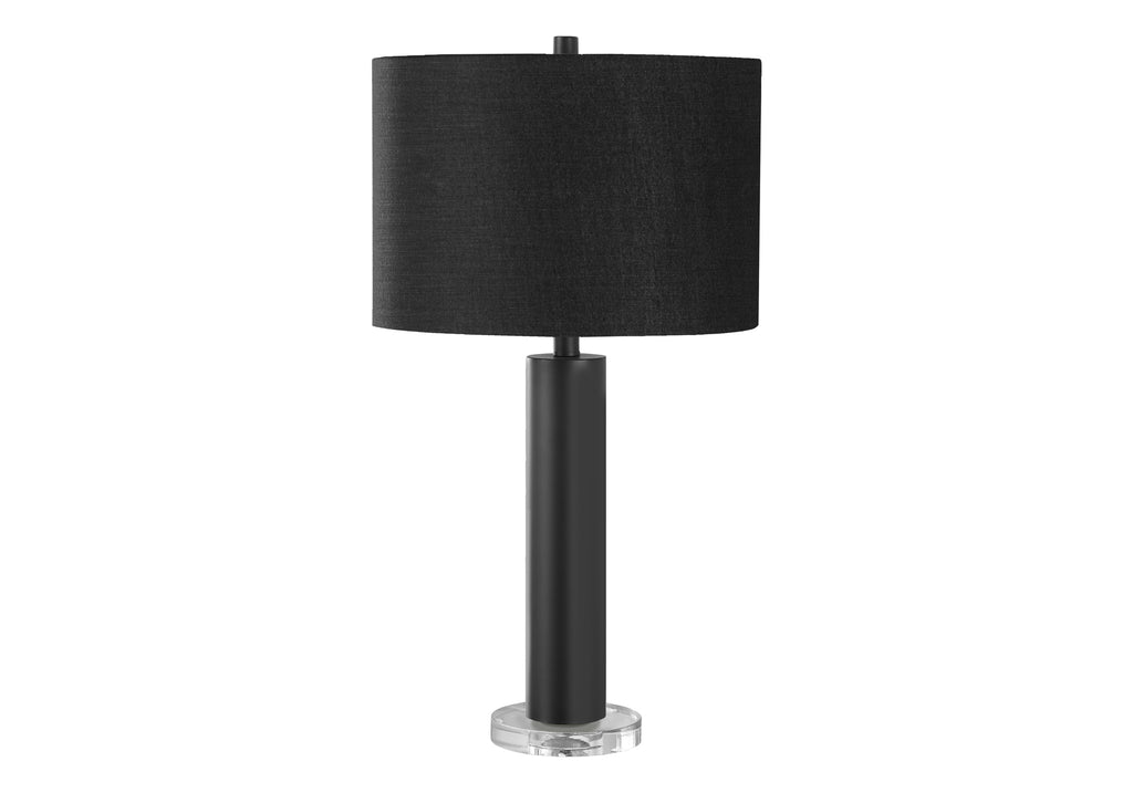 LIGHTING - 28""H TABLE LAMP BLACK METAL / BLACK SHADE