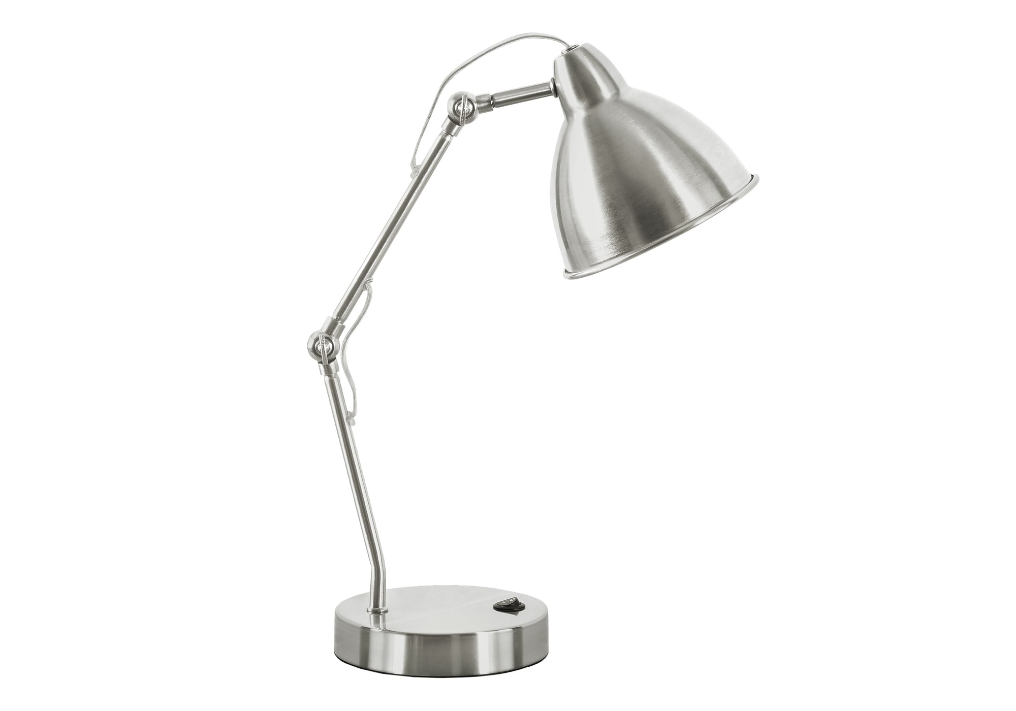 LIGHTING - 17""H TABLE LAMP NICKEL METAL/NICKEL SHADE/USB