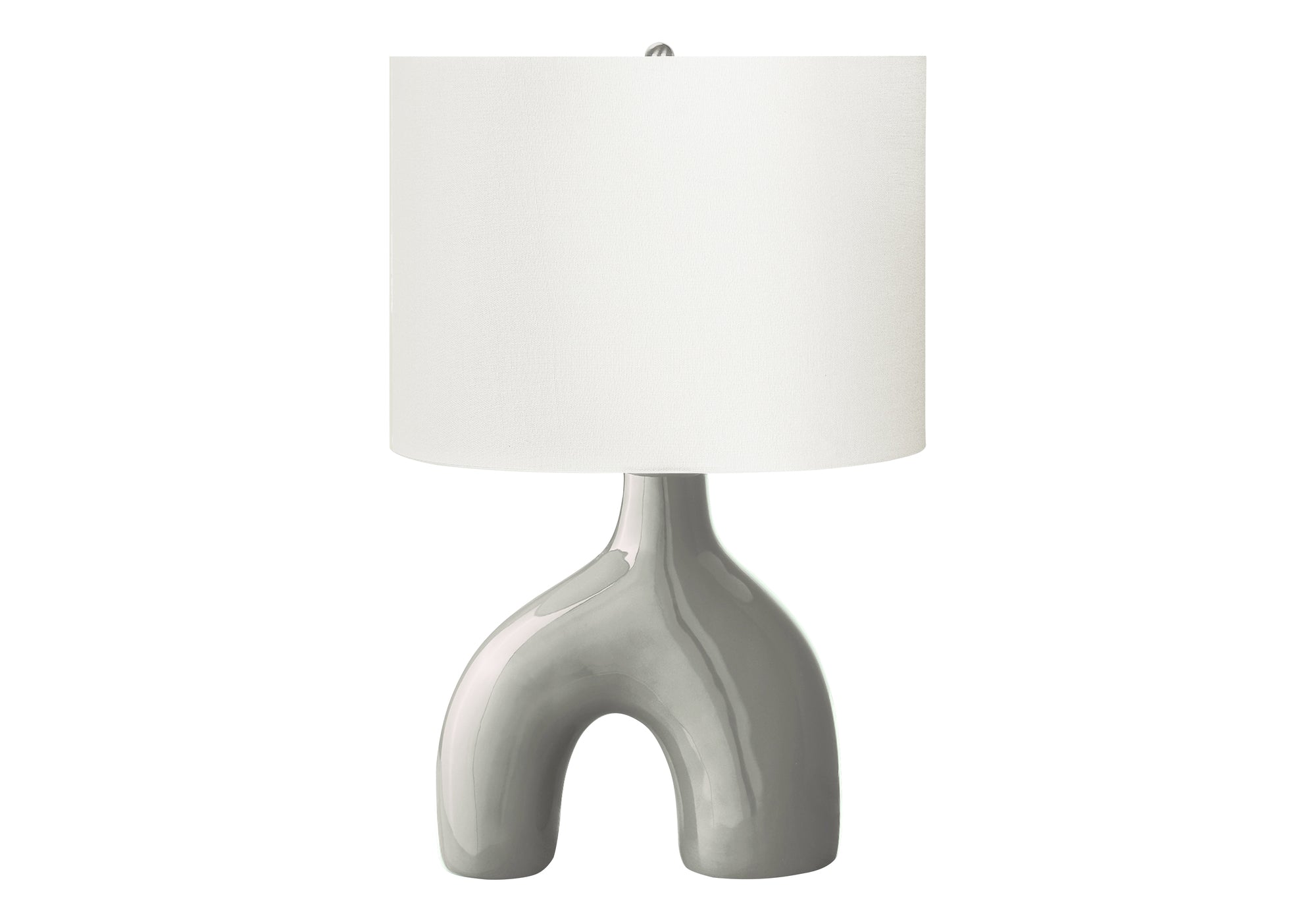 LIGHTING - 25""H TABLE LAMP GREY CERAMIC / IVORY SHADE