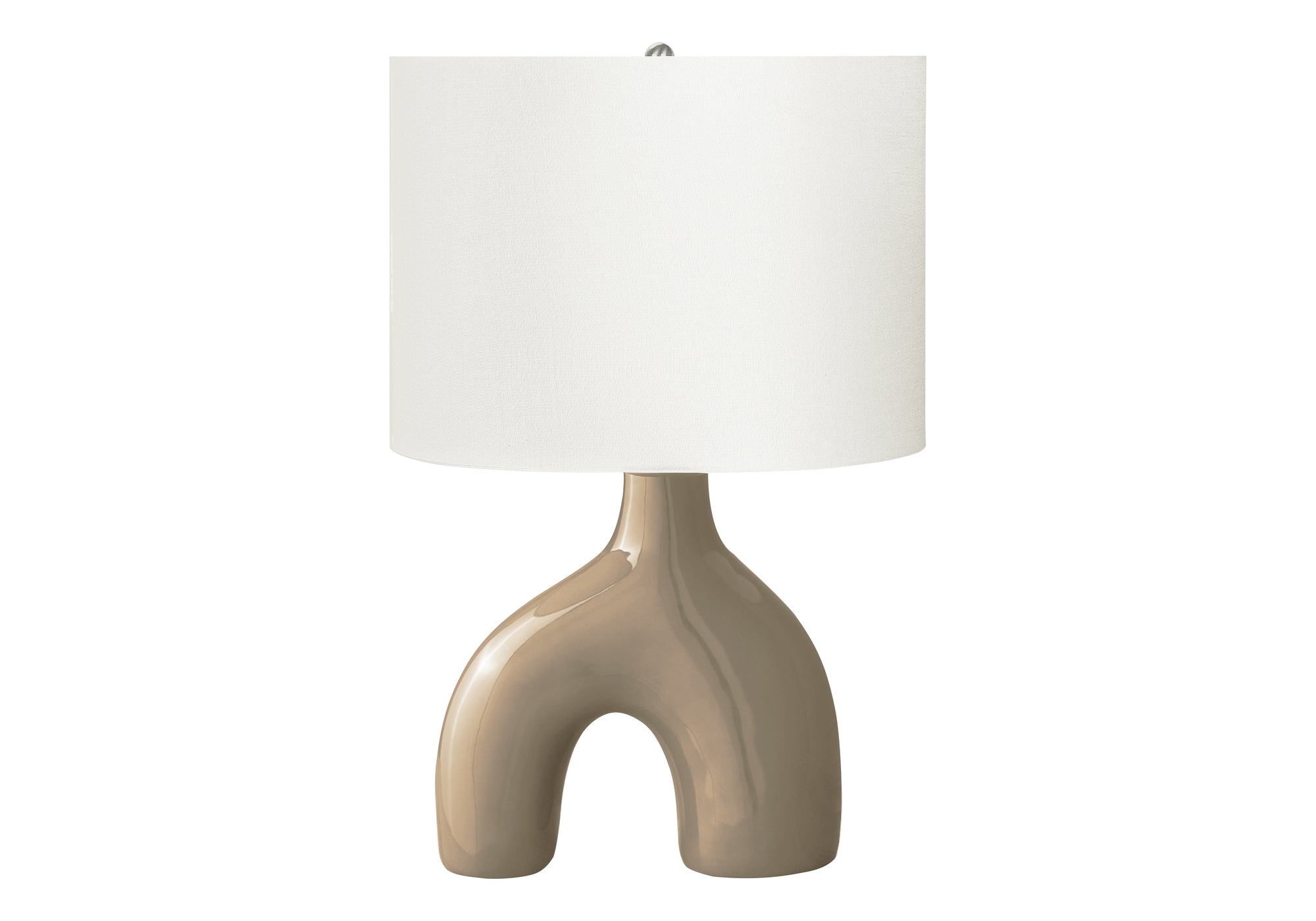 LIGHTING - 25""H TABLE LAMP BROWN CERAMIC / IVORY SHADE
