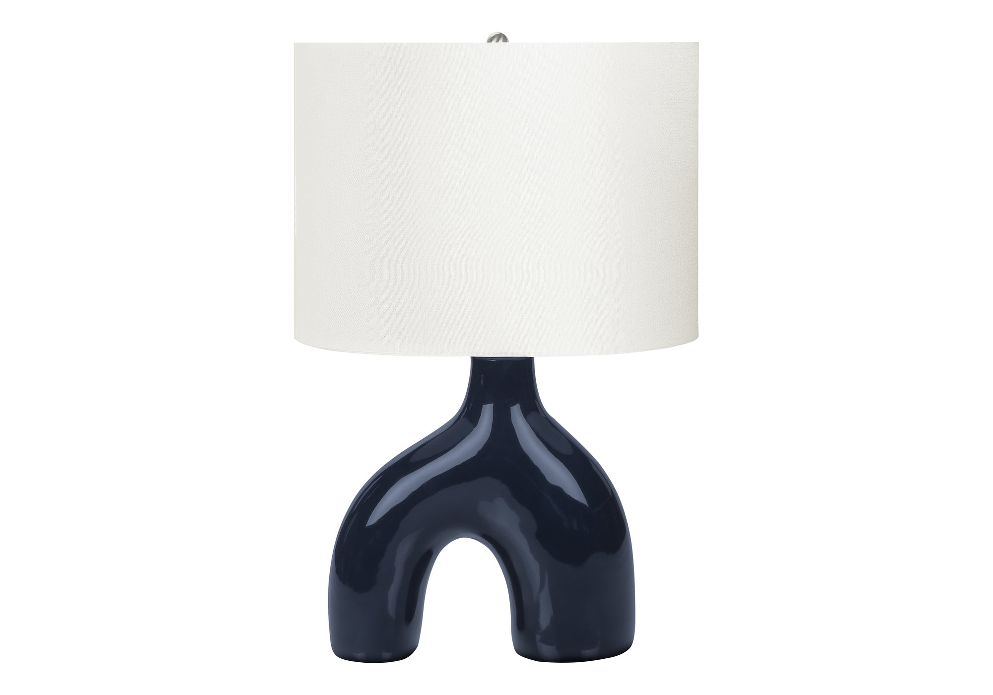 LIGHTING - 25""H TABLE LAMP BLUE CERAMIC / IVORY SHADE