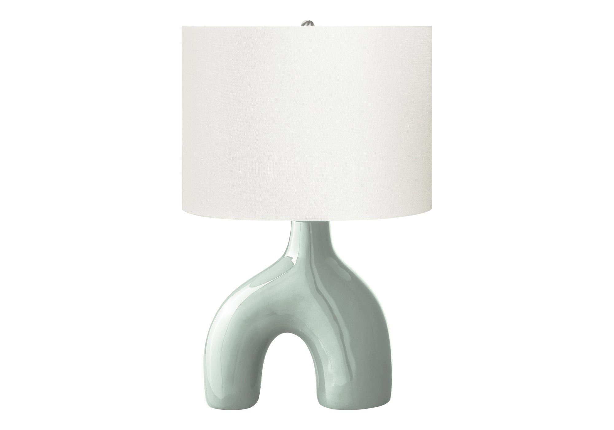 LIGHTING - 25""H TABLE LAMP GREEN CERAMIC / IVORY SHADE