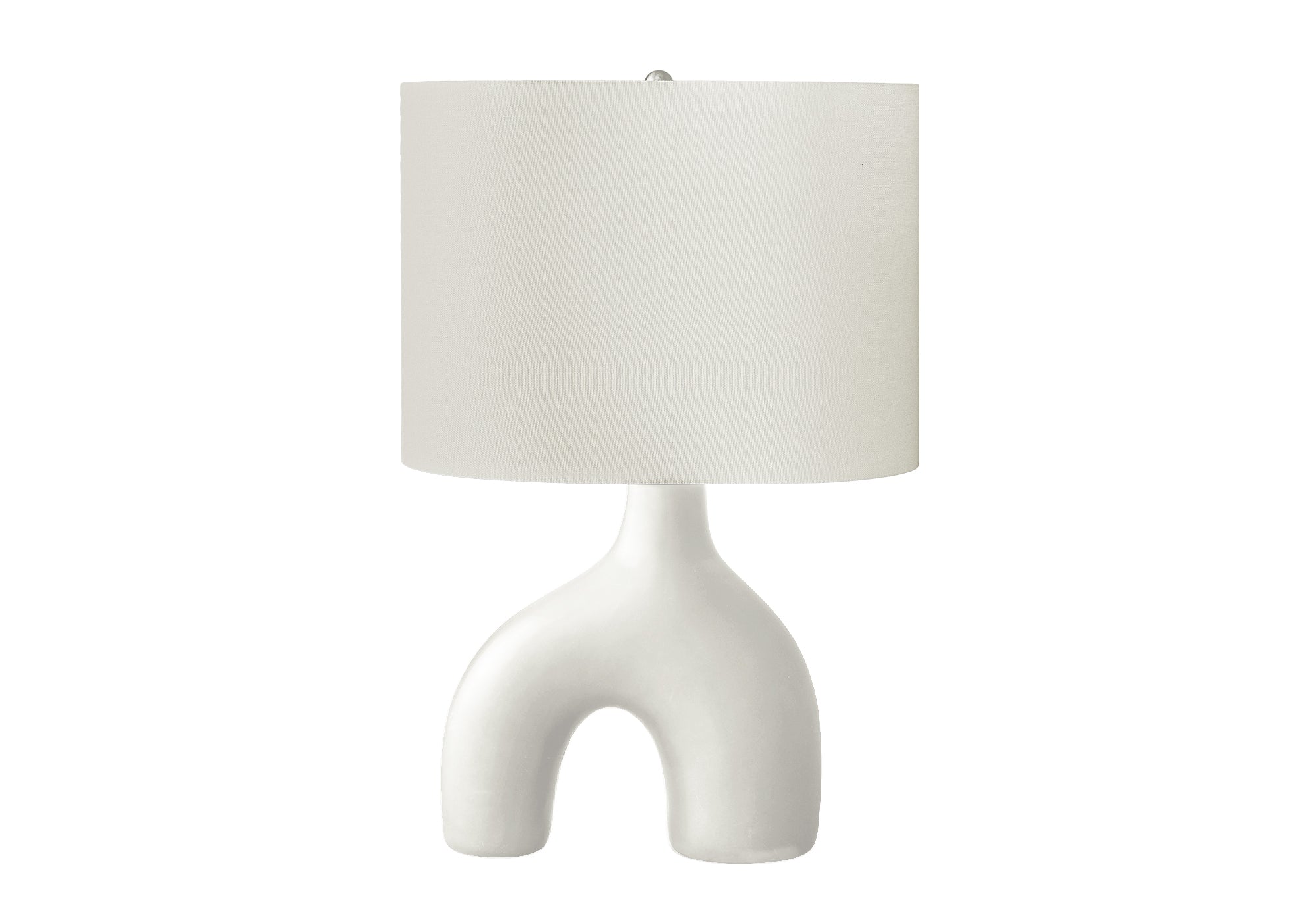 LIGHTING - 25""H TABLE LAMP WHITE CERAMIC / IVORY SHADE