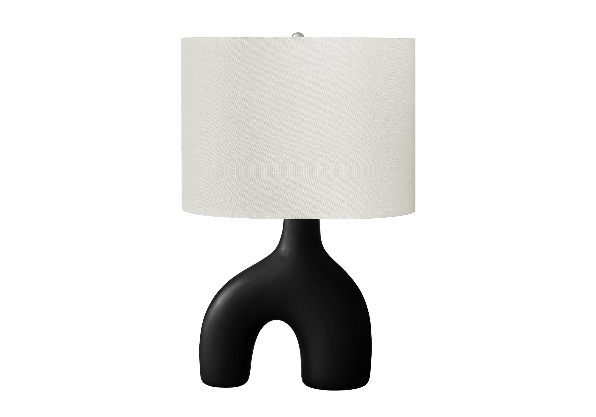 LIGHTING - 25""H TABLE LAMP BLACK CERAMIC / IVORY SHADE