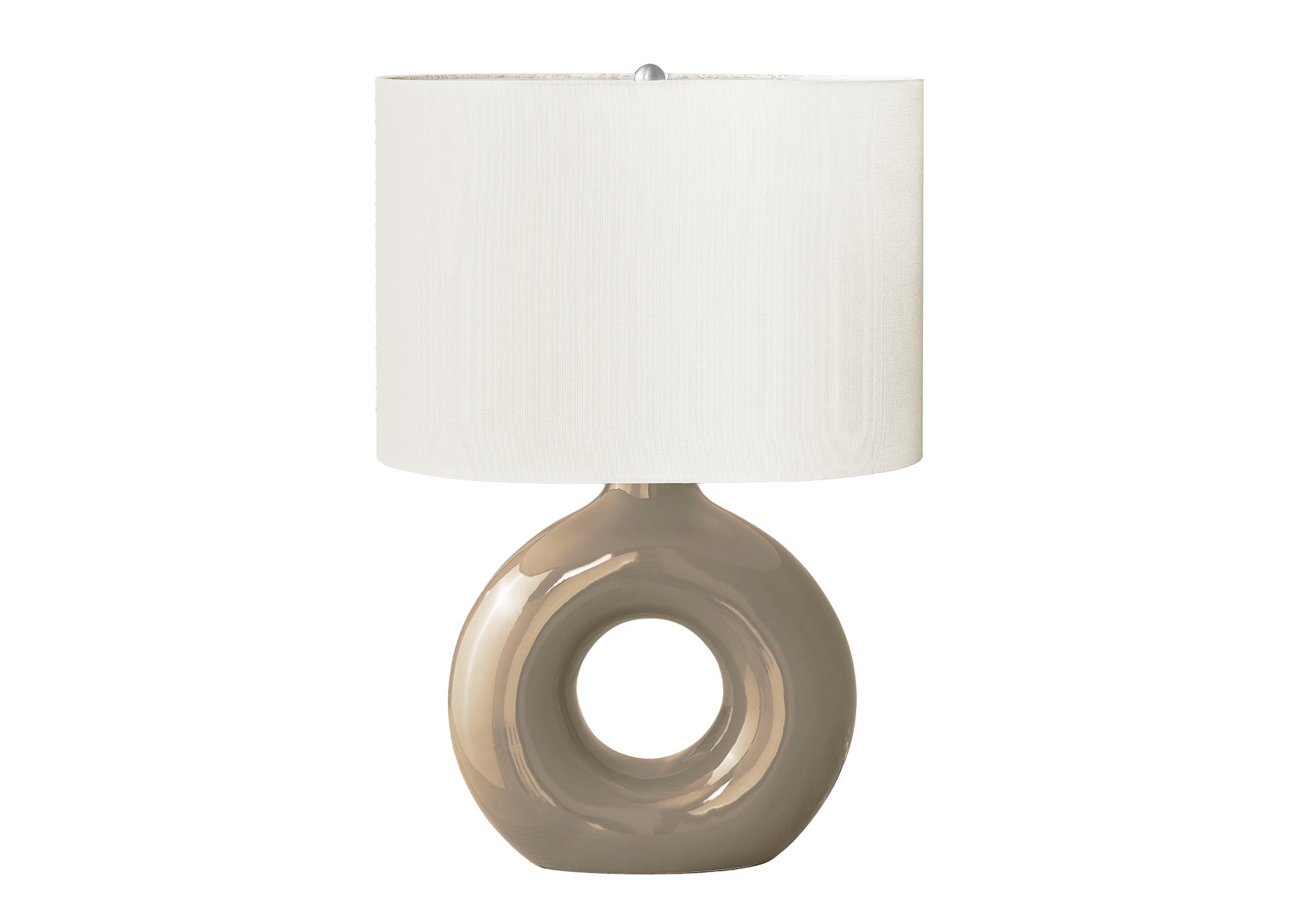 LIGHTING - 24""H TABLE LAMP BROWN CERAMIC / IVORY SHADE