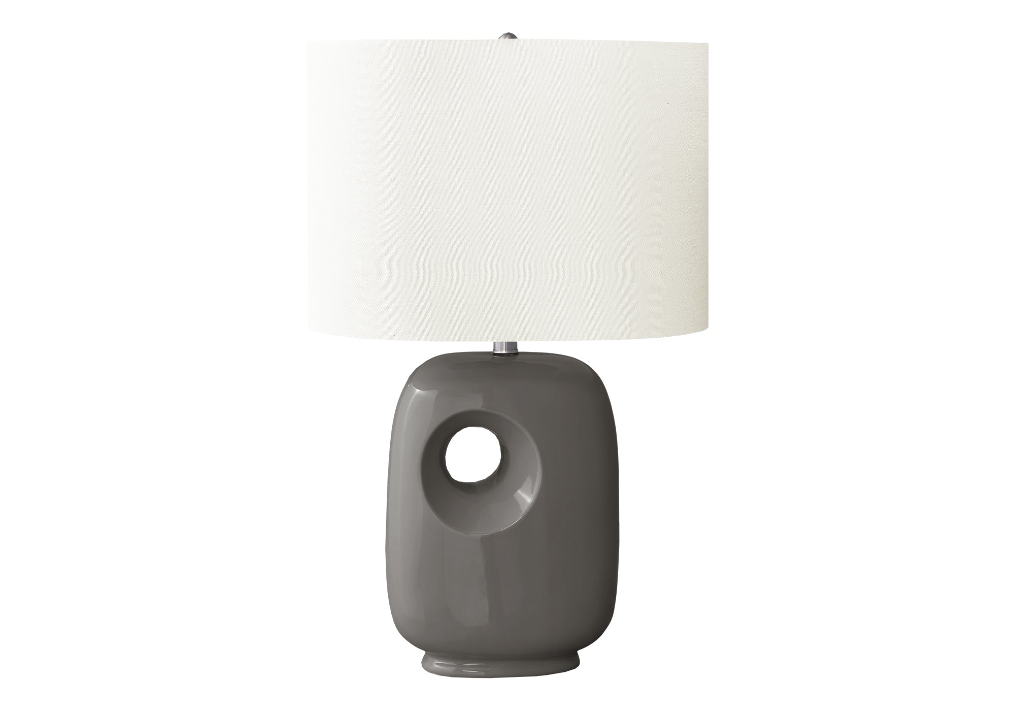 LIGHTING - 26""H TABLE LAMP GREY CERAMIC / IVORY SHADE