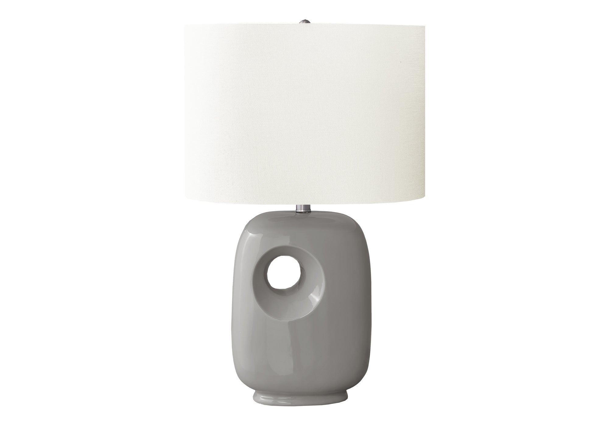 LIGHTING - 26""H TABLE LAMP GREY CERAMIC / IVORY SHADE