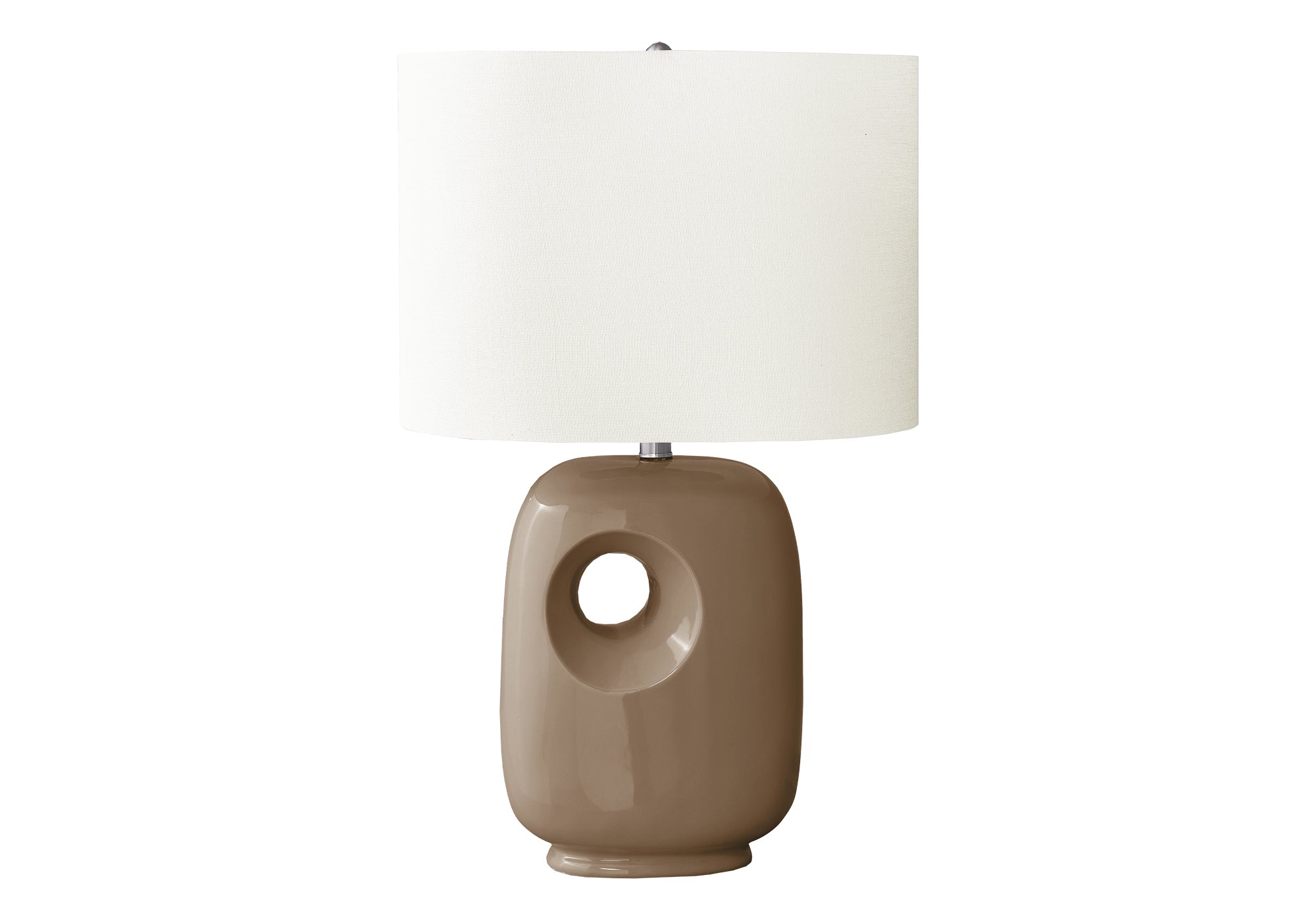 LIGHTING - 26""H TABLE LAMP BROWN CERAMIC / IVORY SHADE