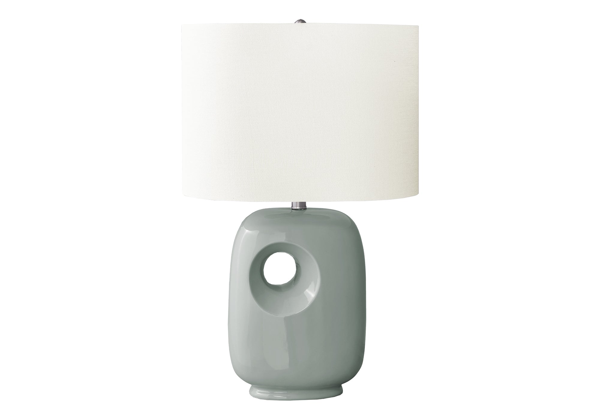 LIGHTING - 26""H TABLE LAMP GREEN CERAMIC / IVORY SHADE