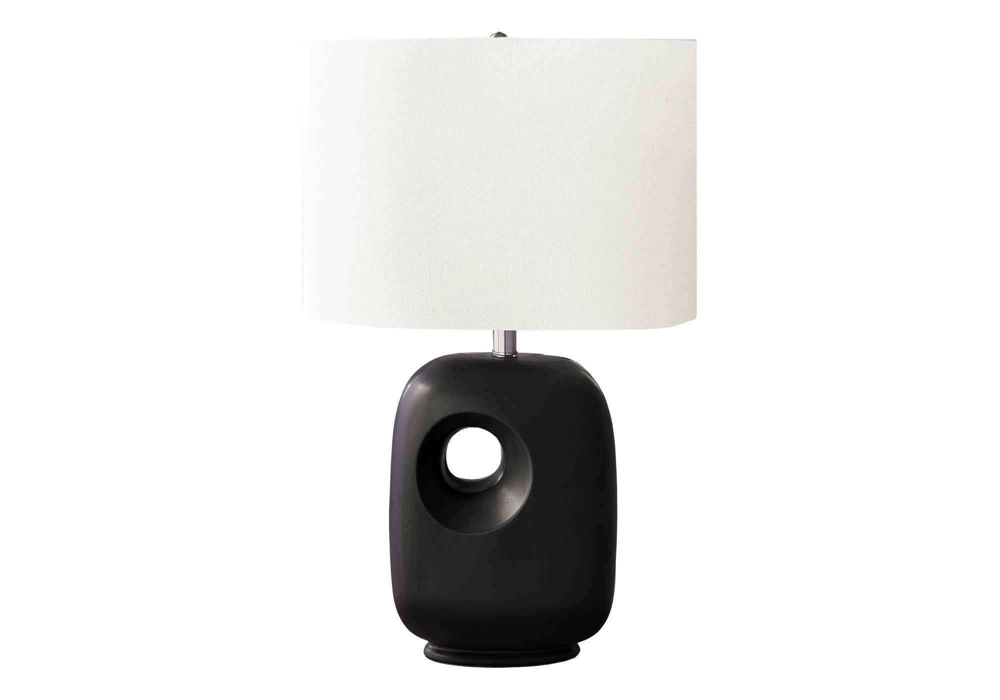 LIGHTING - 26""H TABLE LAMP BLACK CERAMIC / IVORY SHADE