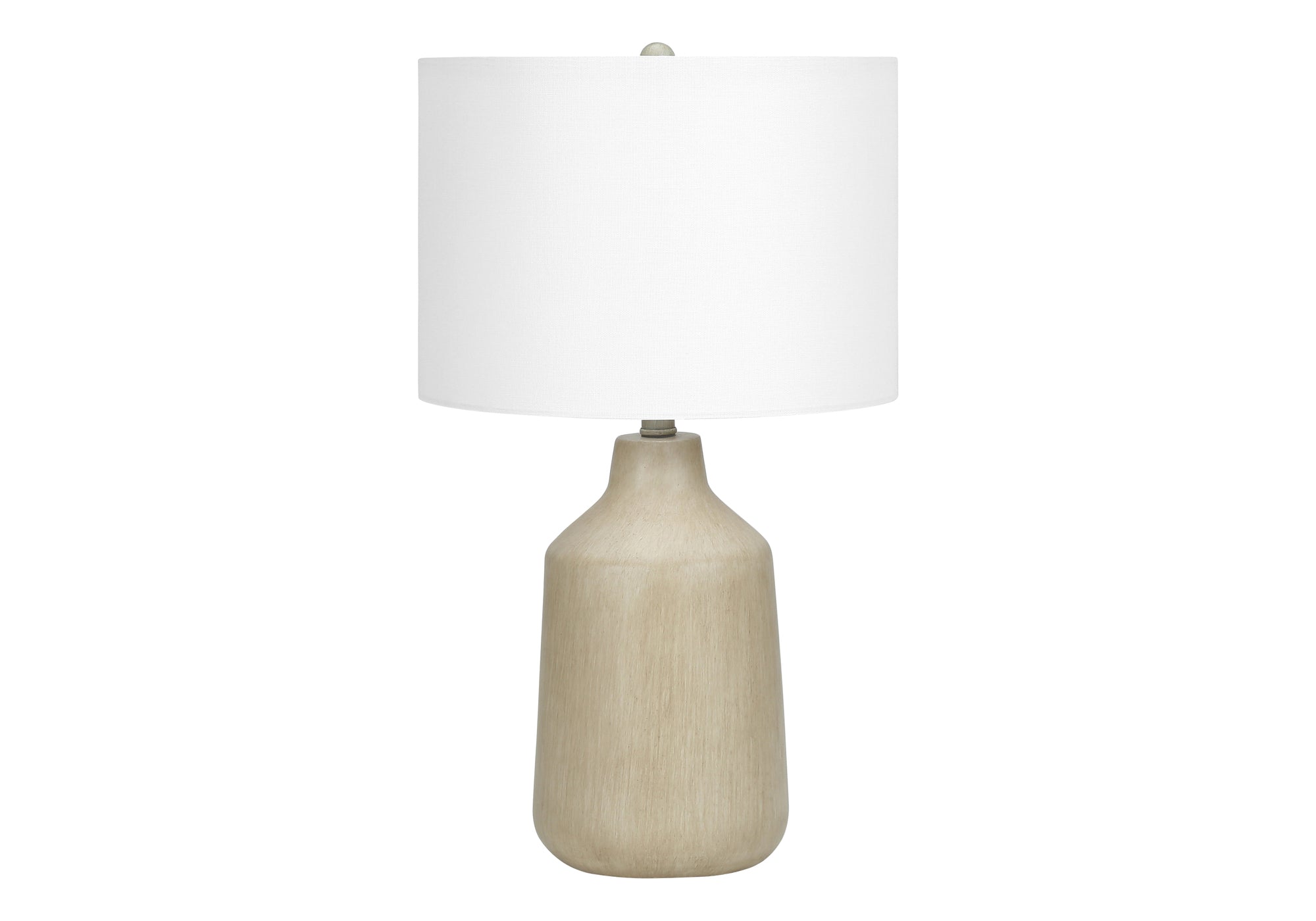 LIGHTING - 24""H TABLE LAMP BEIGE CONCRETE / IVORY SHADE