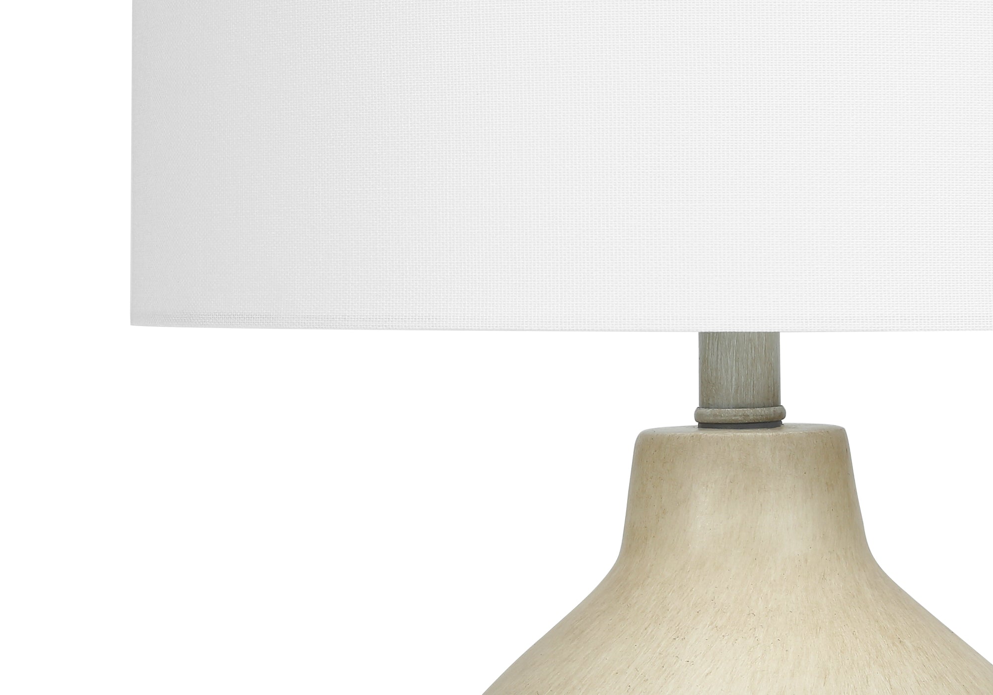 LIGHTING - 24""H TABLE LAMP BEIGE CONCRETE / IVORY SHADE