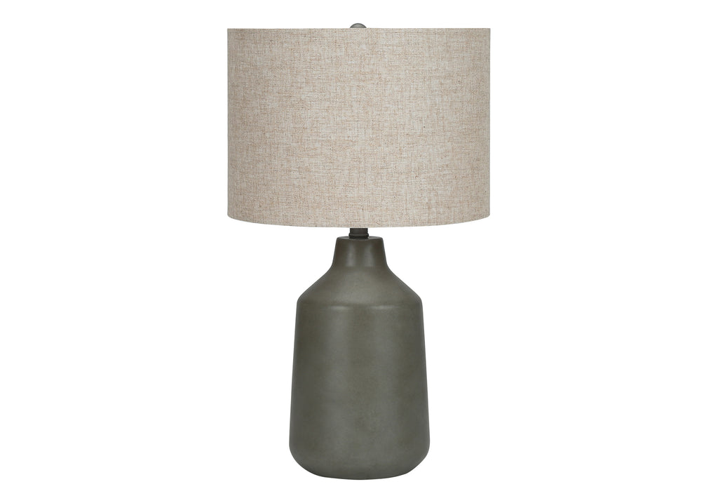 LIGHTING - 24""H TABLE LAMP GREY CONCRETE / BEIGE SHADE