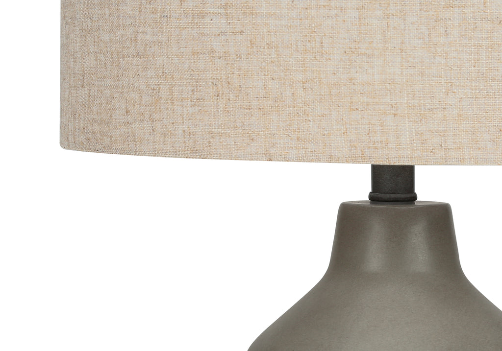 LIGHTING - 24""H TABLE LAMP GREY CONCRETE / BEIGE SHADE