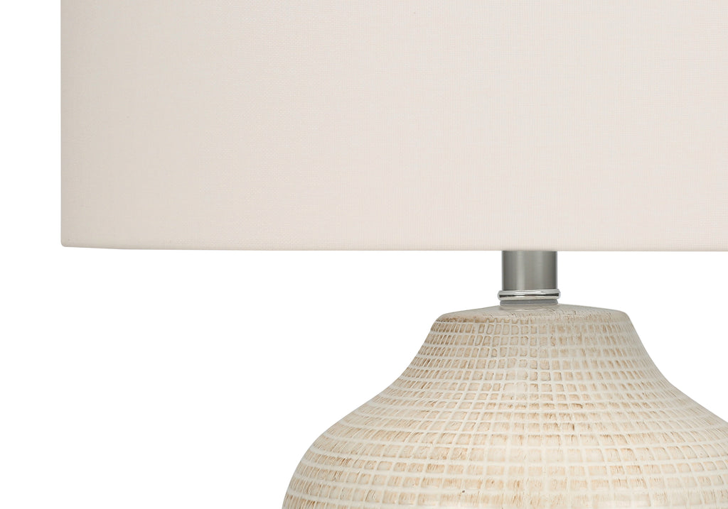 LIGHTING - 26""H TABLE LAMP CREAM CERAMIC / IVORY SHADE