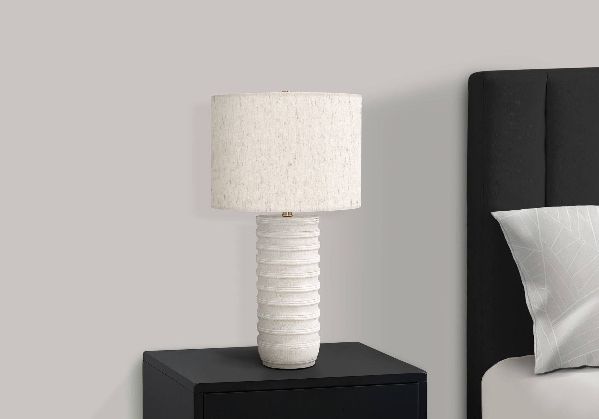 LIGHTING - 28""H TABLE LAMP CREAM RESIN / IVORY SHADE