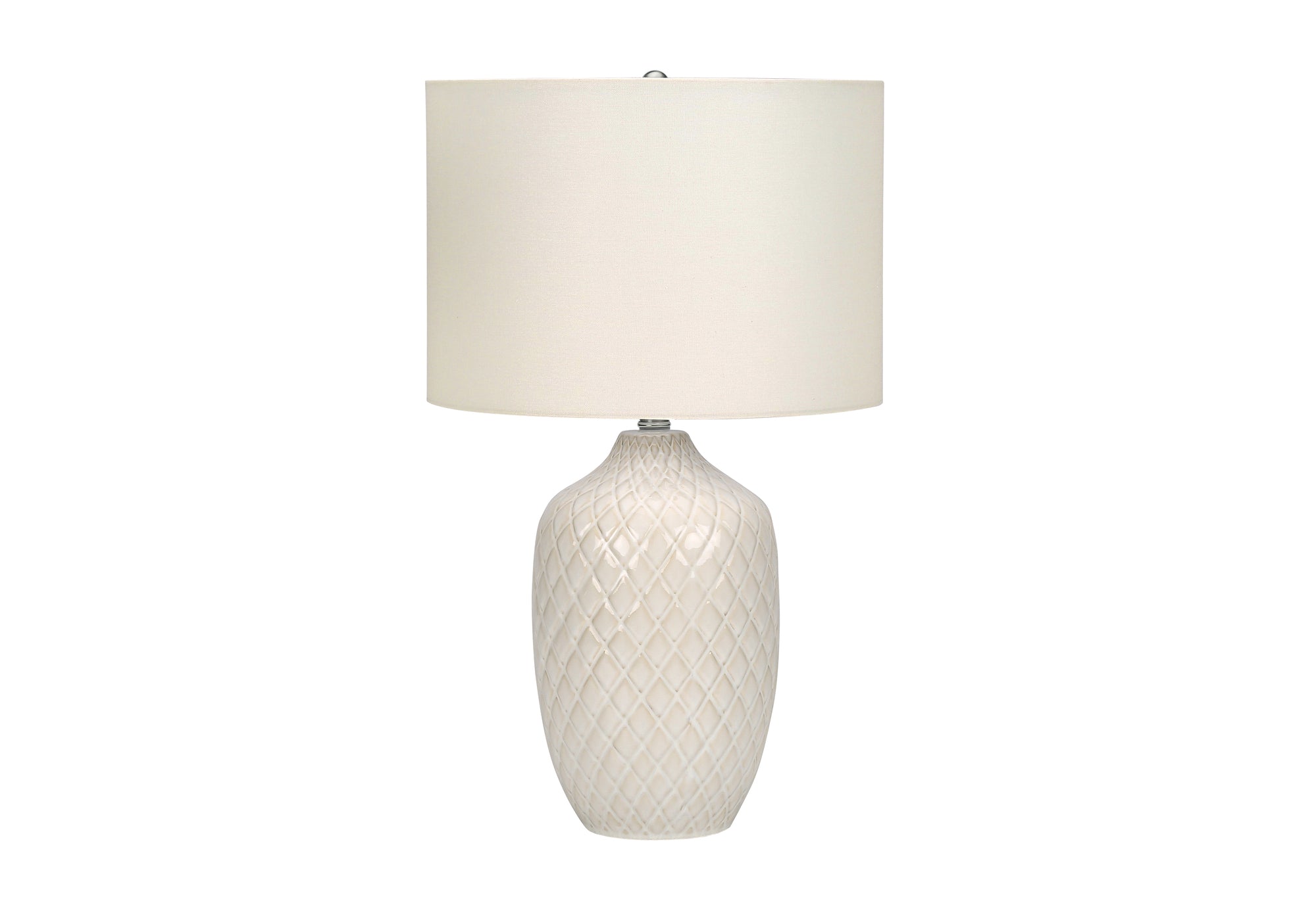 LIGHTING - 25""H TABLE LAMP CREAM CERAMIC / IVORY SHADE