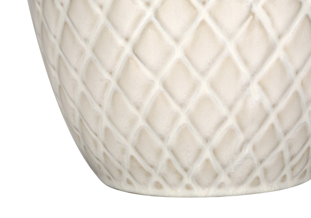 LIGHTING - 25""H TABLE LAMP CREAM CERAMIC / IVORY SHADE