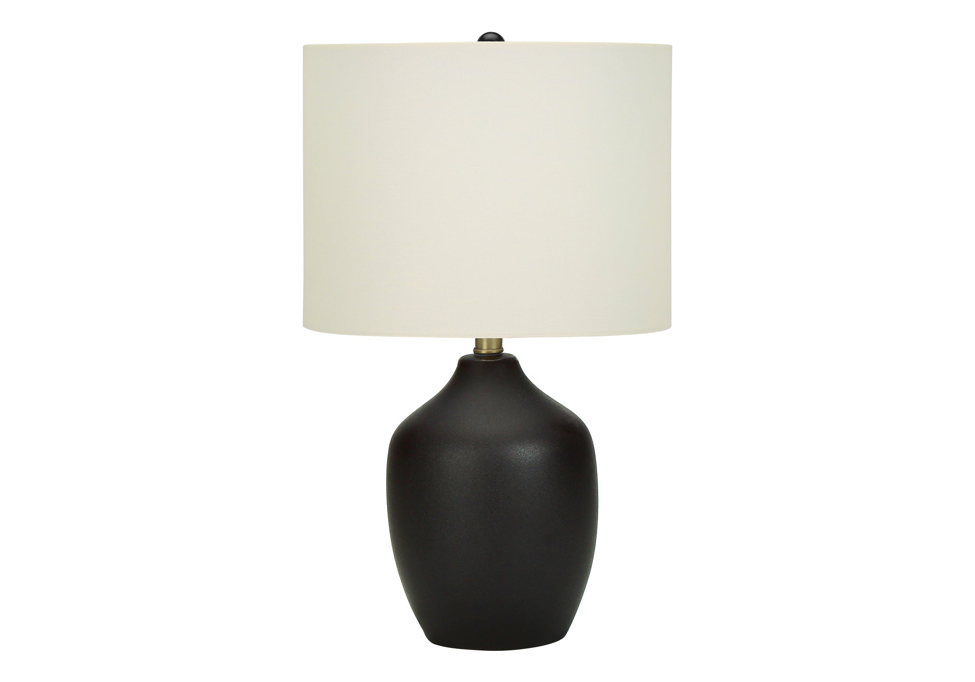 LIGHTING - 22""H TABLE LAMP BLACK CERAMIC / IVORY SHADE