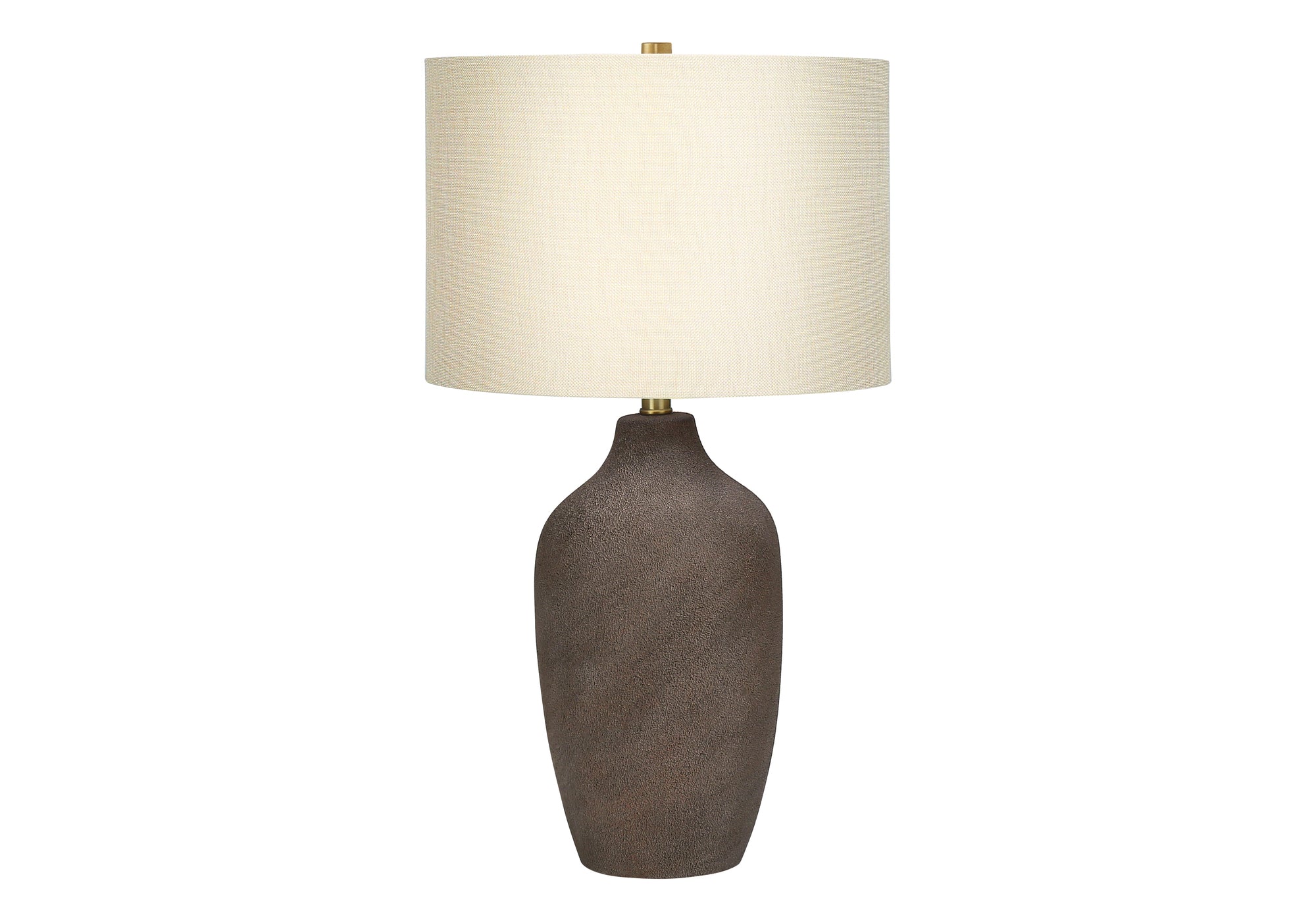 LIGHTING - 27""H TABLE LAMP GREY CERAMIC / BEIGE SHADE