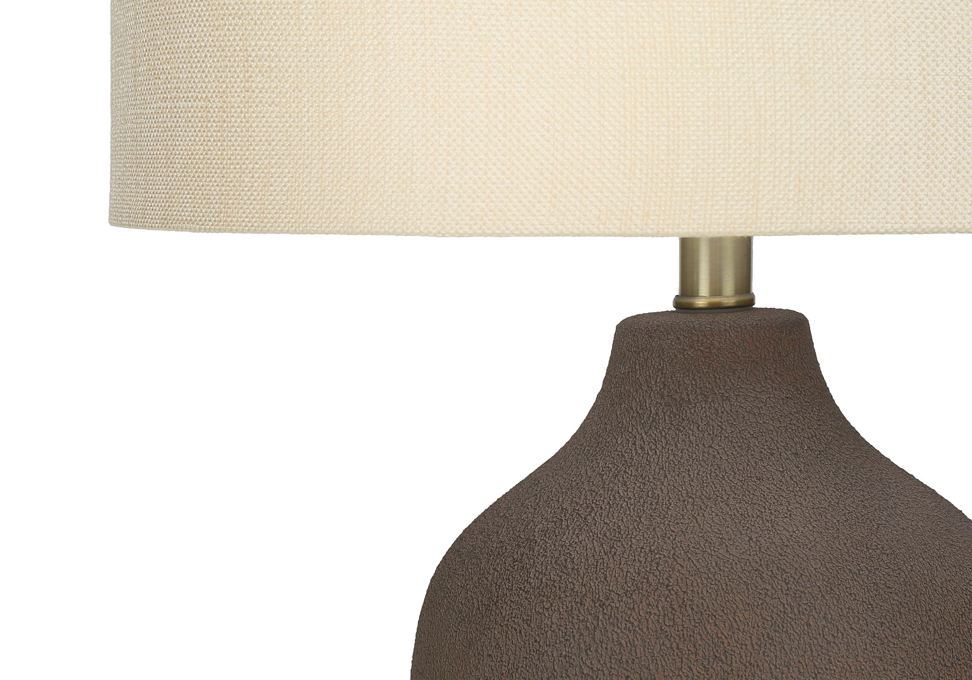 LIGHTING - 27""H TABLE LAMP GREY CERAMIC / BEIGE SHADE