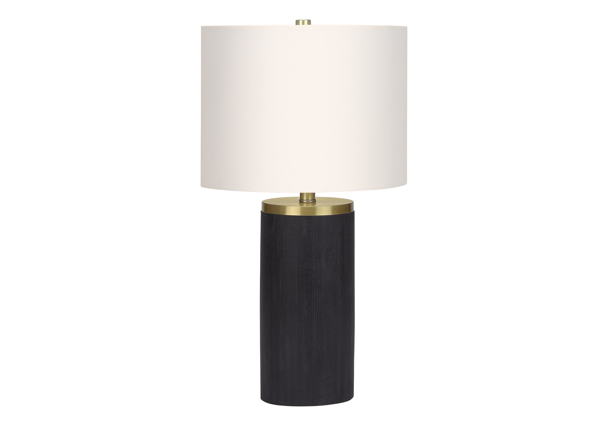 LIGHTING - 24""H TABLE LAMP BLACK CONCRETE / IVORY SHADE