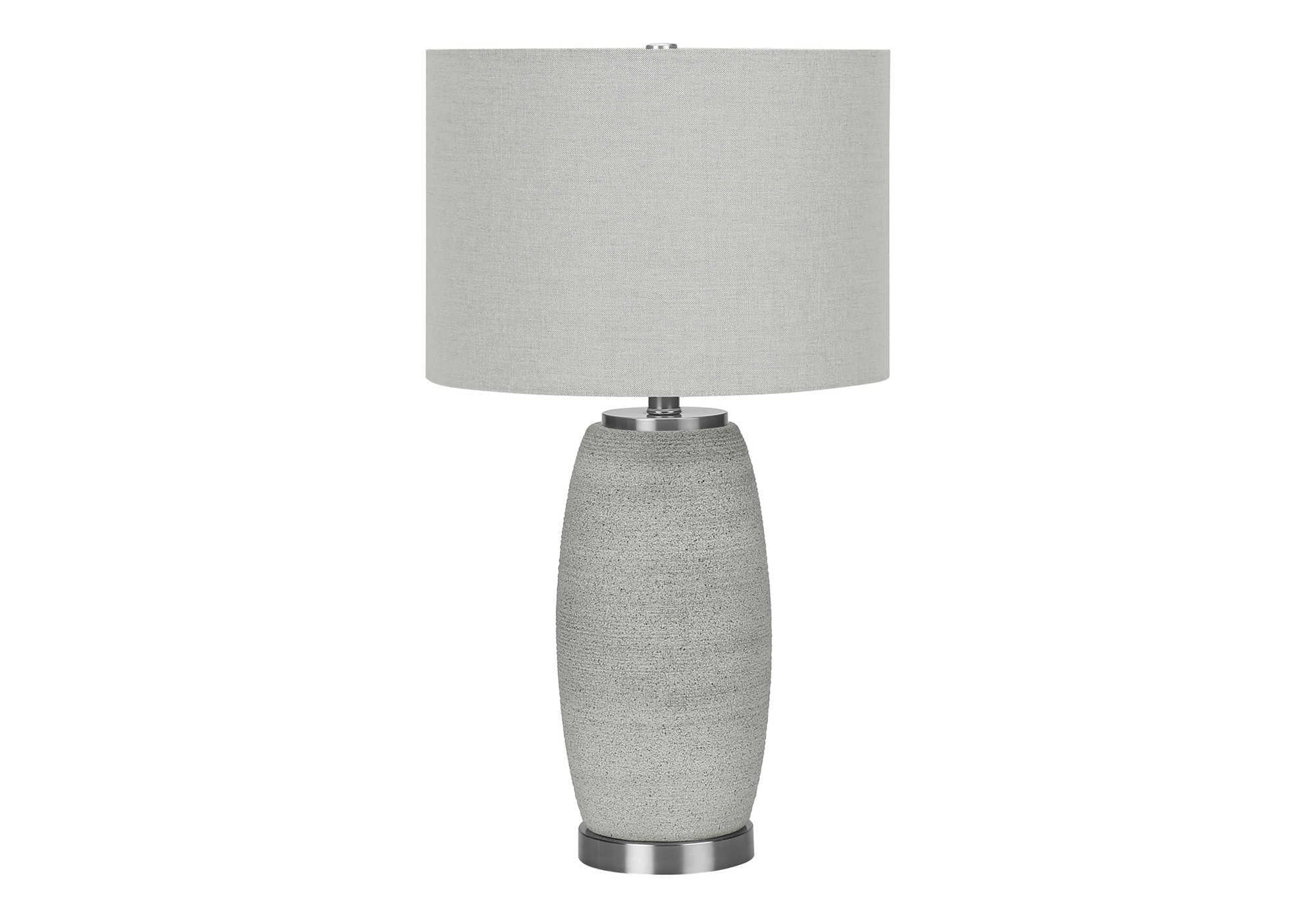 LIGHTING - 25""H TABLE LAMP GREY CERAMIC / GREY SHADE