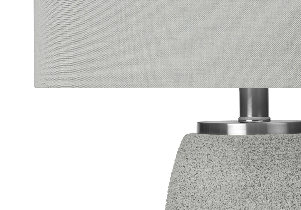 LIGHTING - 25""H TABLE LAMP GREY CERAMIC / GREY SHADE