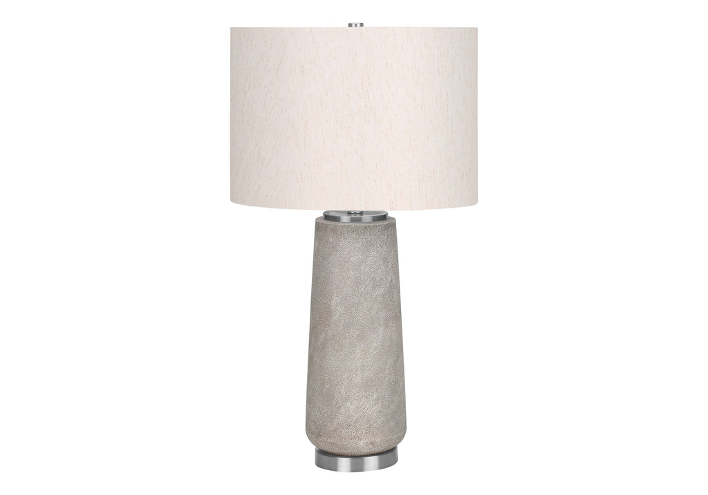 LIGHTING - 29""H TABLE LAMP GREY RESIN / IVORY SHADE