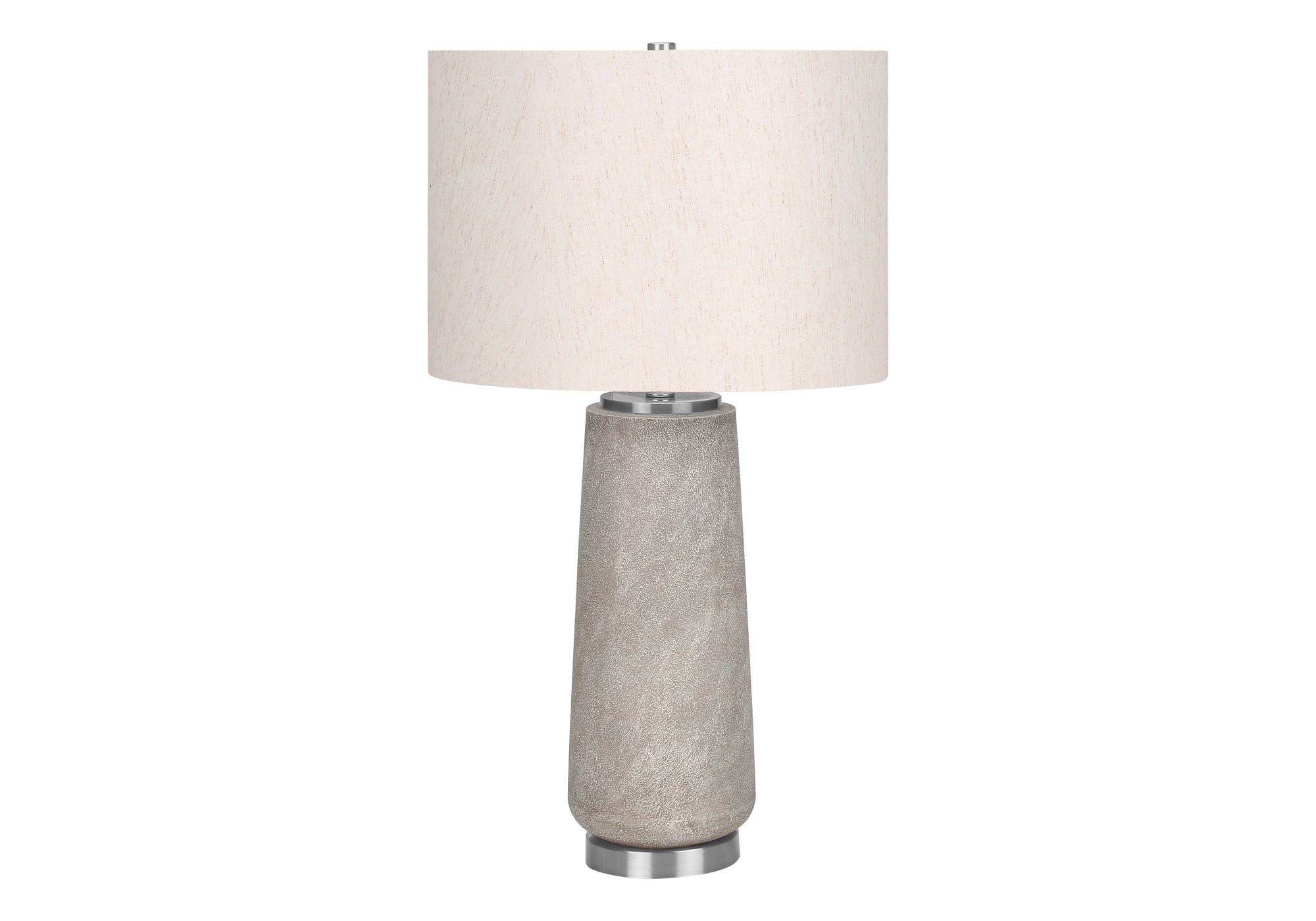 LIGHTING - 29""H TABLE LAMP GREY RESIN / IVORY SHADE