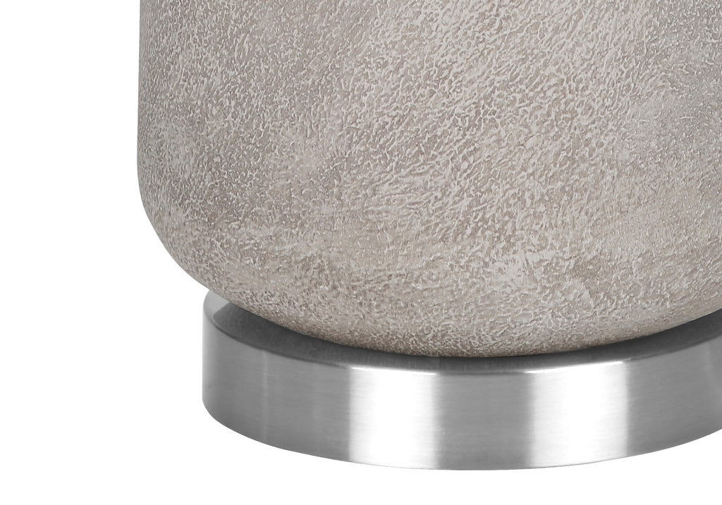 LIGHTING - 29""H TABLE LAMP GREY RESIN / IVORY SHADE
