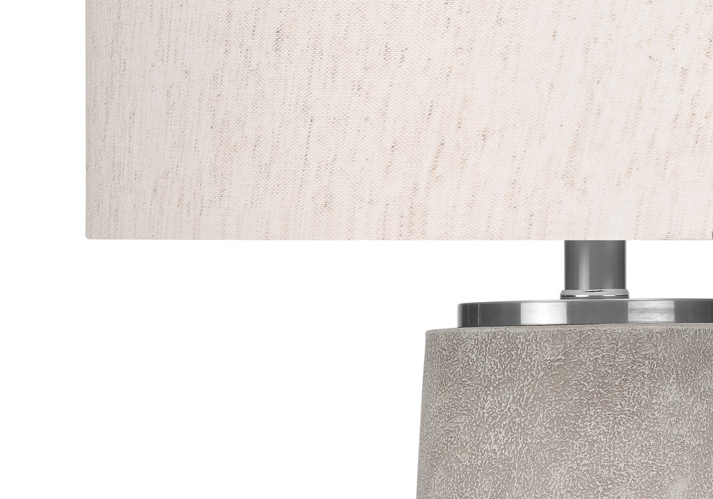 LIGHTING - 29""H TABLE LAMP GREY RESIN / IVORY SHADE