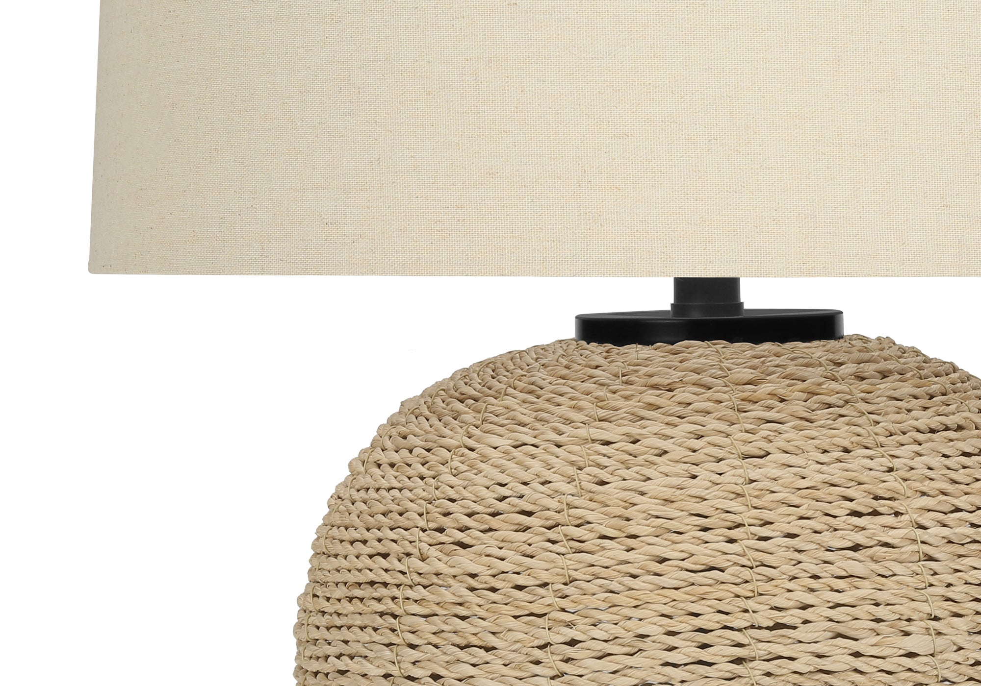 LIGHTING - 25""H TABLE LAMP BEIGE RATTAN / BEIGE SHADE