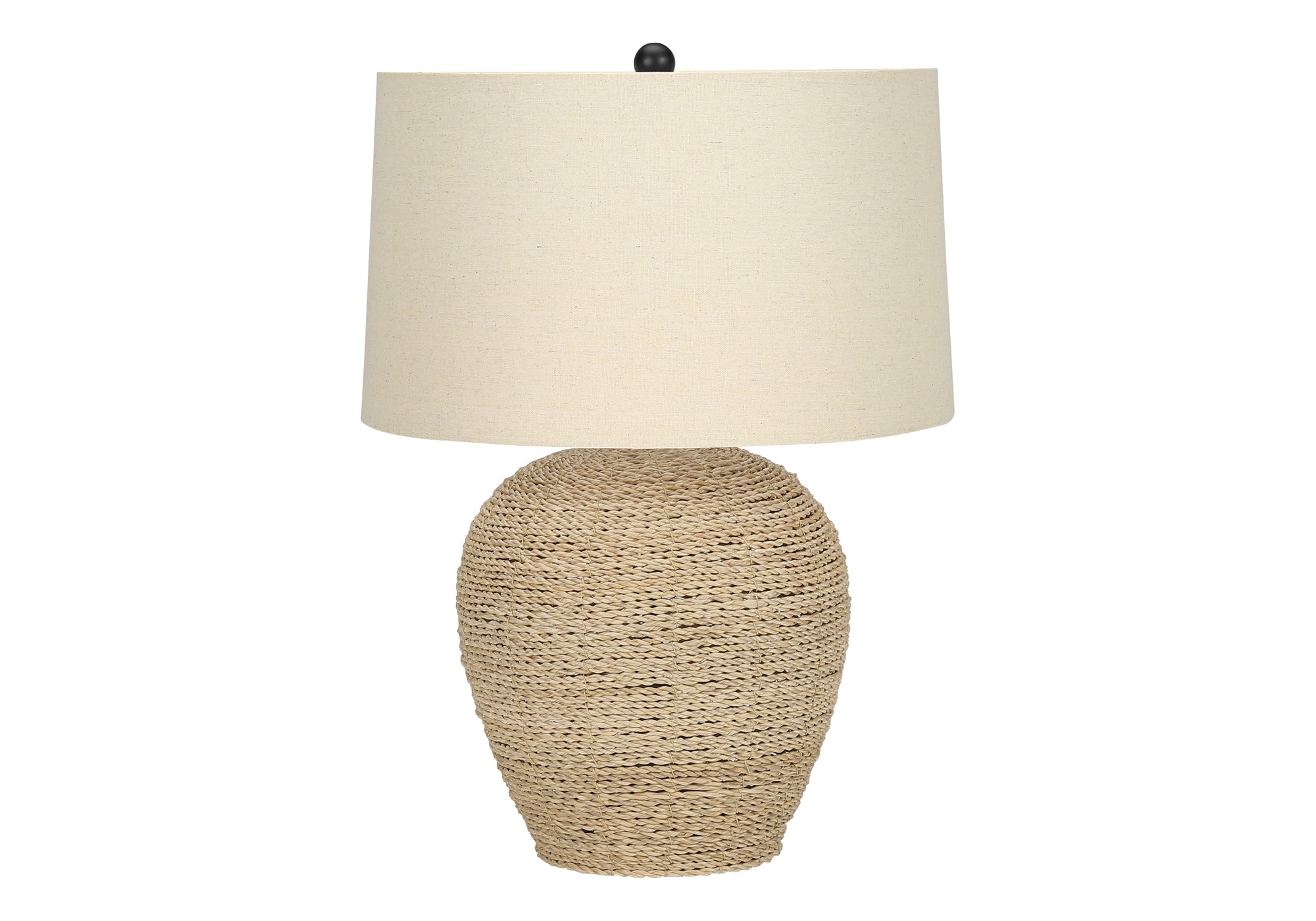 LIGHTING - 25""H TABLE LAMP BEIGE RATTAN / BEIGE SHADE