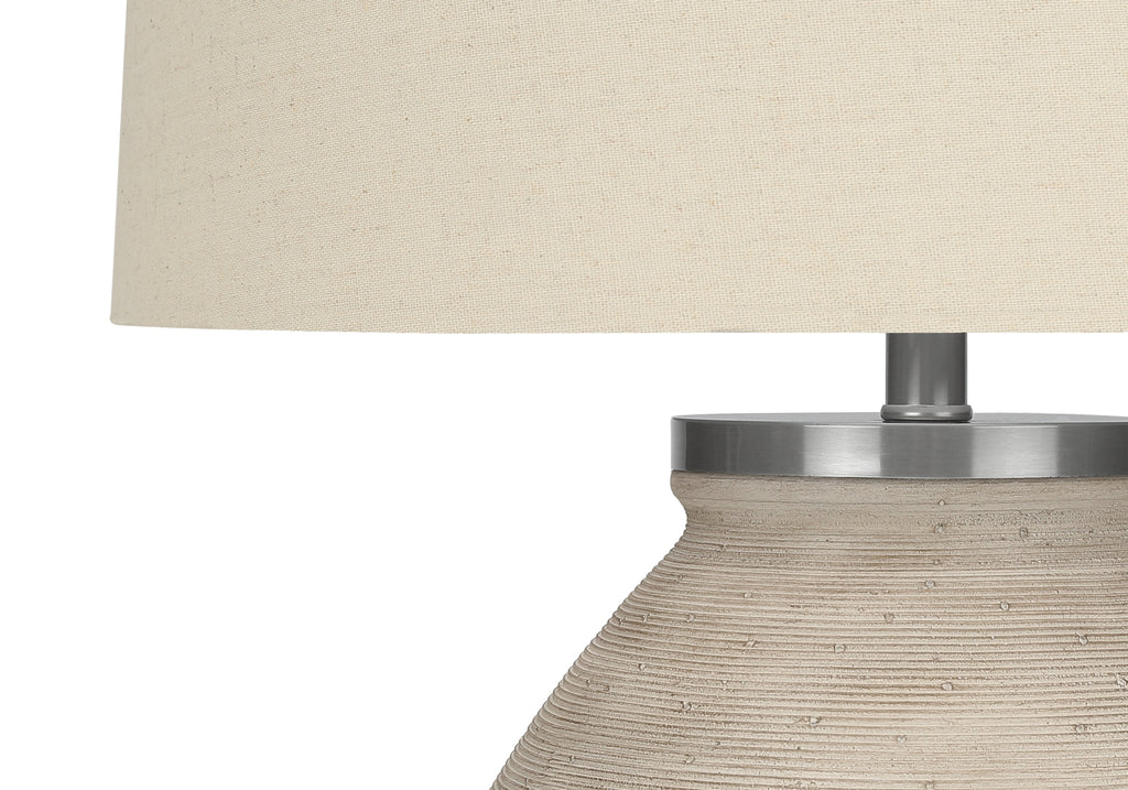 LIGHTING - 25""H TABLE LAMP CREAM CONCRETE / BEIGE SHADE
