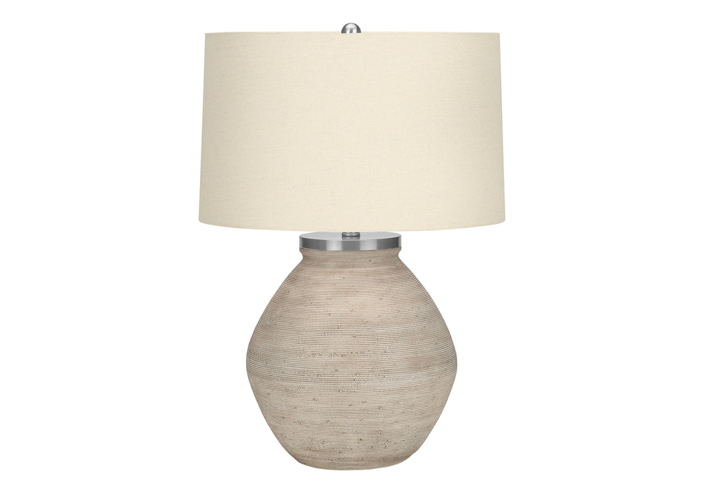 LIGHTING - 25""H TABLE LAMP CREAM CONCRETE / BEIGE SHADE