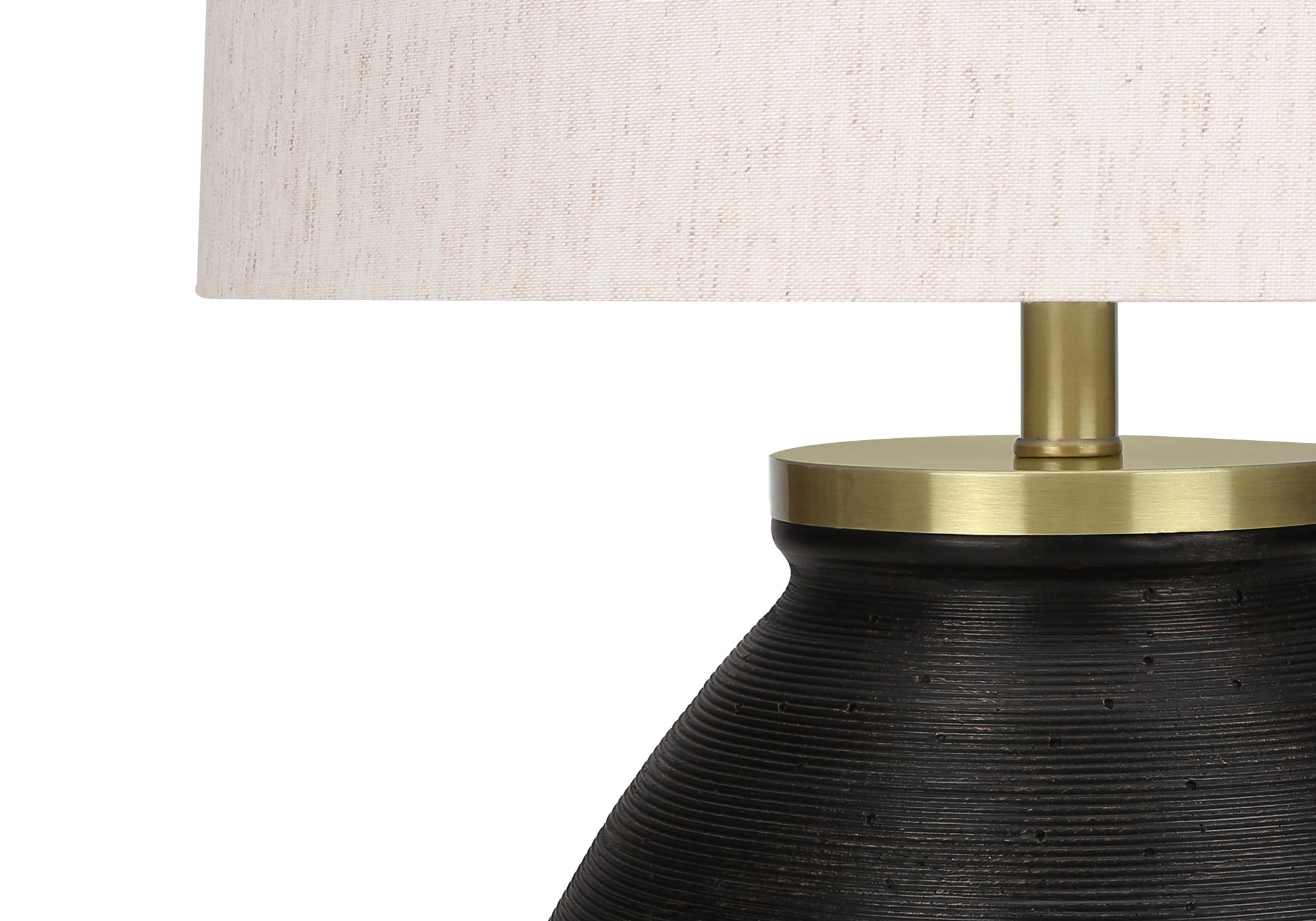 LIGHTING - 25""H TABLE LAMP BLACK CONCRETE / IVORY SHADE