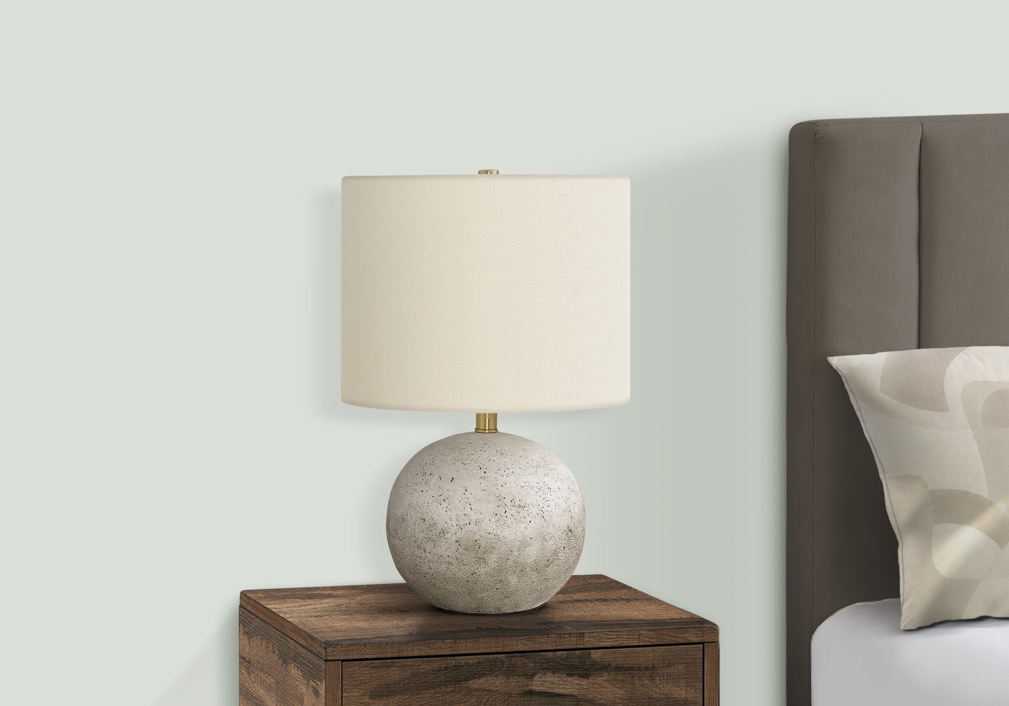 LIGHTING - 20""H TABLE LAMP GREY CONCRETE / IVORY SHADE