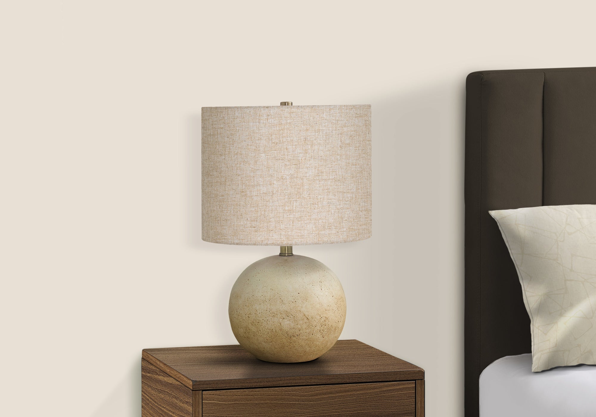 LIGHTING - 20""H TABLE LAMP BEIGE CONCRETE / BEIGE SHADE