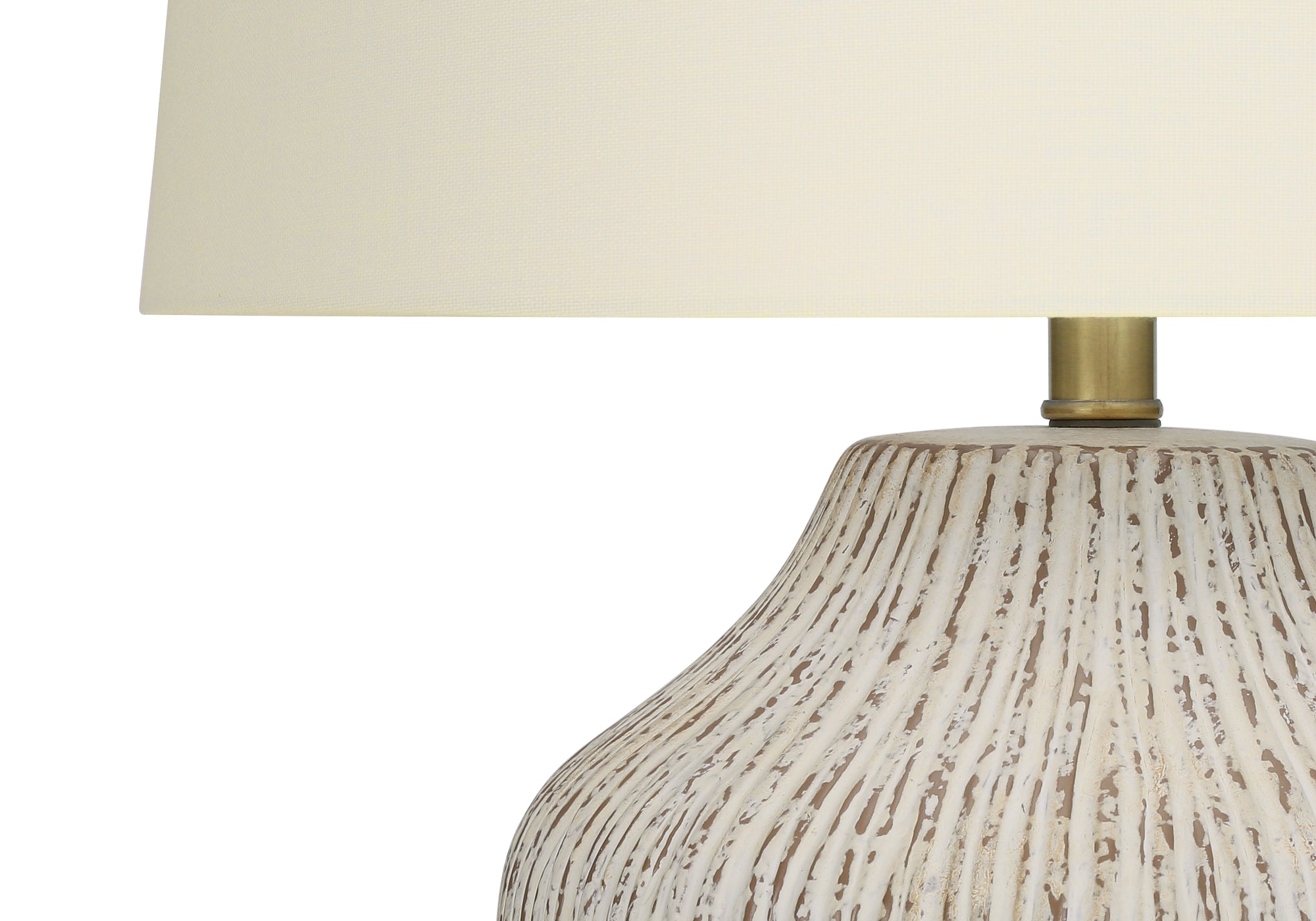 LIGHTING - 26""H TABLE LAMP CREAM CERAMIC / IVORY SHADE