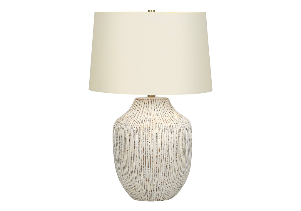 LIGHTING - 26""H TABLE LAMP CREAM CERAMIC / IVORY SHADE