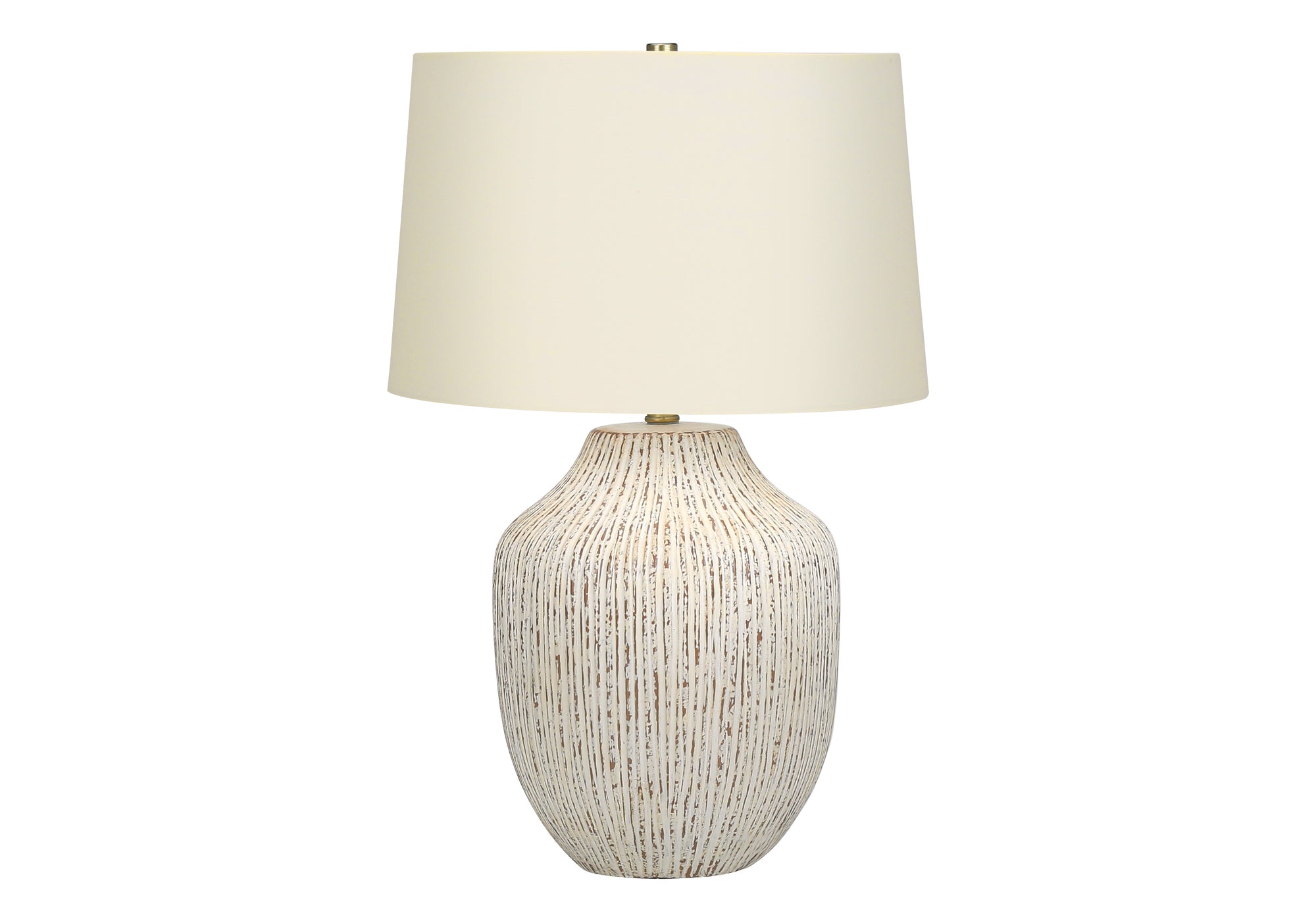 LIGHTING - 26""H TABLE LAMP CREAM CERAMIC / IVORY SHADE