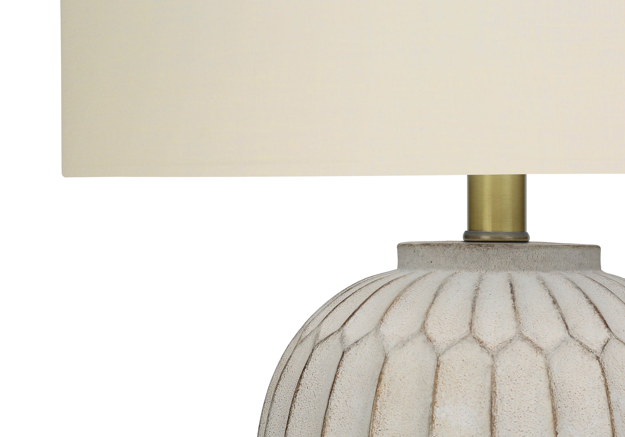 LIGHTING - 24""H TABLE LAMP CREAM RESIN / IVORY SHADE