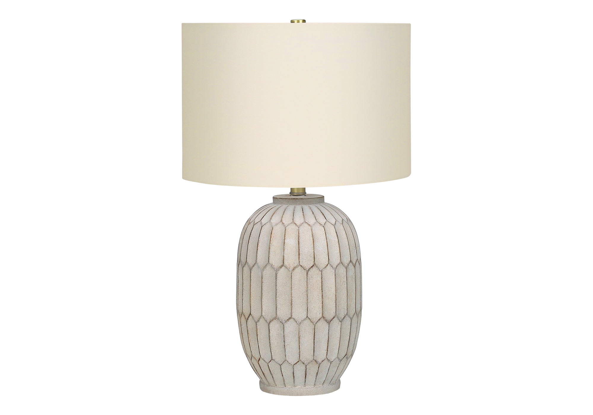 LIGHTING - 24""H TABLE LAMP CREAM RESIN / IVORY SHADE