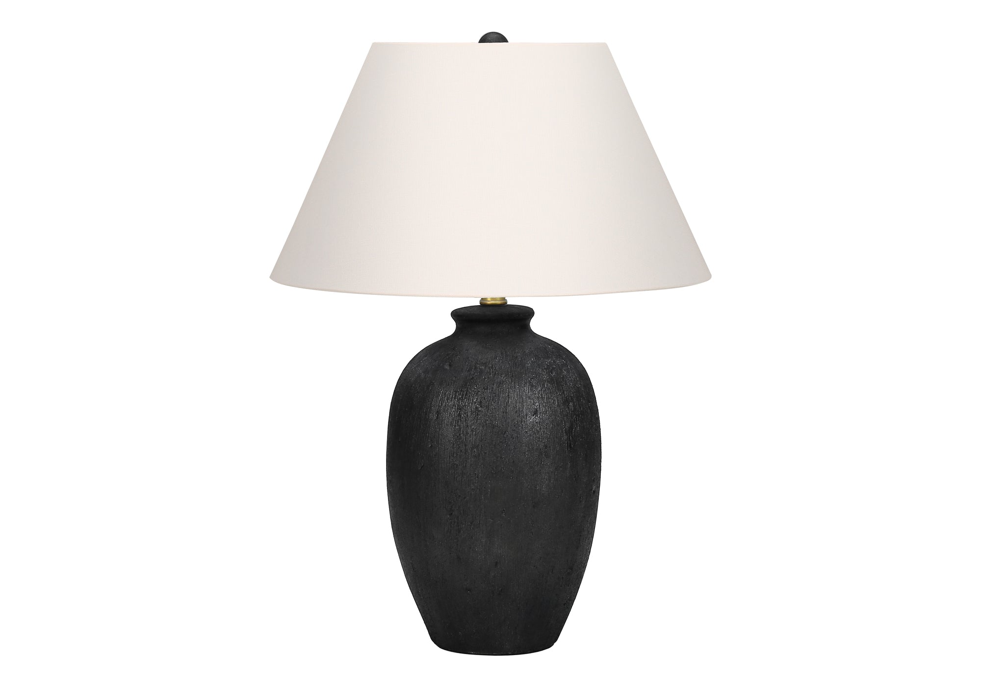 LIGHTING - 24""H TABLE LAMP BLACK CERAMIC / IVORY SHADE